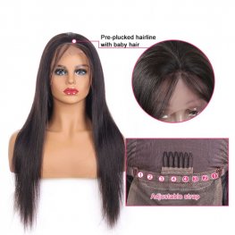 Transparent lace 13*4 lace front wig straight 180% density
